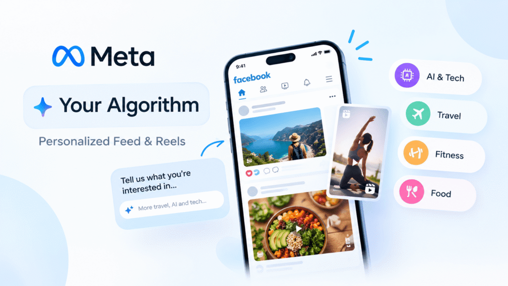 Meta Your Algorithm feature for personalized Facebook Feed and Reels recommendations.