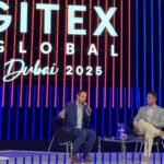 Matt Angle, CEO of Paradromics, in conversation with Massimo Marioni, Senior Editor at Fortune, during GITEX GLOBAL 2025, discussing advancements in brain-computer interfaces and AI-driven neurotechnology.