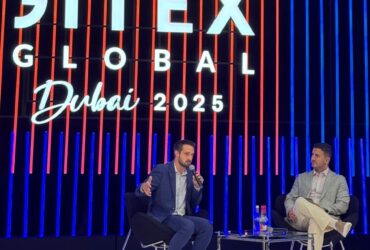Matt Angle, CEO of Paradromics, in conversation with Massimo Marioni, Senior Editor at Fortune, during GITEX GLOBAL 2025, discussing advancements in brain-computer interfaces and AI-driven neurotechnology.
