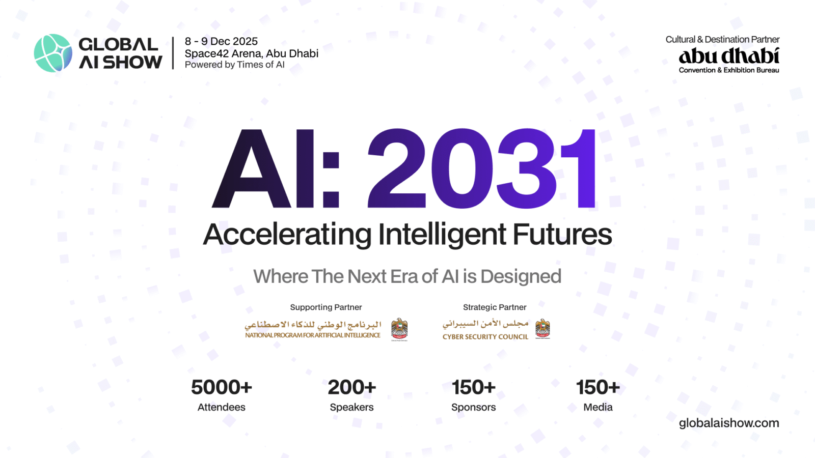 Futuristic AI concept showcasing “AI 2031: Accelerating Intelligent Futures” — glowing neural patterns, data streams, and sleek digital typography symbolizing innovation and advanced intelligence.