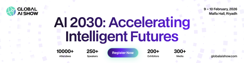 Global AI Show 2026 banner highlighting AI 2030: Accelerating Intelligent Futures in Riyadh