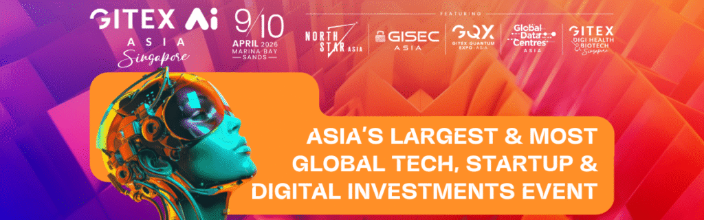GITEX Asia Singapore 2026 banner showcasing event branding, dates, and technology summit highlights.GITEX Asia Singapore 2026 banner showcasing event branding, dates, and technology summit highlights.