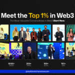 Global Blockchain Show 2025 announcement banner encouraging viewers to block their dates for the VAP Group–hosted event in Abu Dhabi.