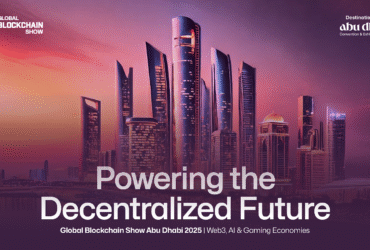 Infographic highlighting Global Blockchain Show 2026 in Riyadh and its role as a hub for blockchain, Web3, and decentralized innovation