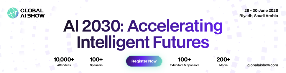 Global AI Show 2026 banner highlighting AI 2030: Accelerating Intelligent Futures in Riyadh