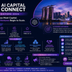 AI Capital Connect Singapore 2026 event infographic featuring AI startups, investors, funding, networking, and strategic partnerships