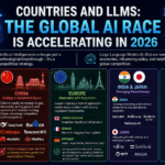 Global AI race showing countries and leading LLMs in 2026
