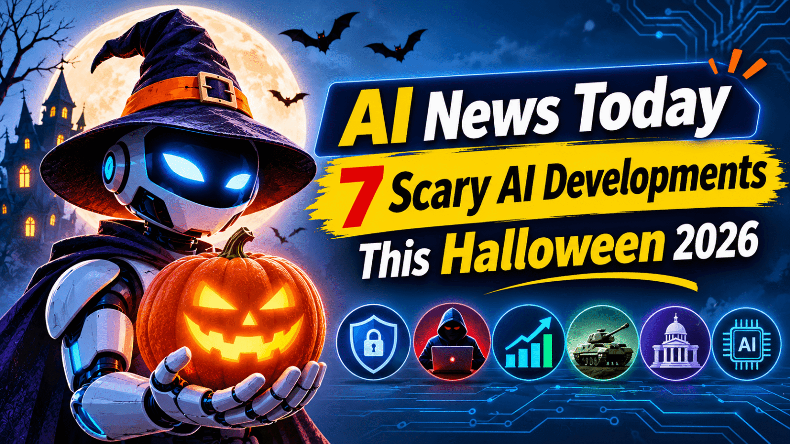 AI News Today Halloween 2026 featuring seven major artificial intelligence developments.