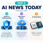 Top 5 AI News Today featuring Gemini 4 Carbon, GLM-5.3 AI cybersecurity, Microsoft Azure cloud computing, Google TPU vs NVIDIA AI chips, and Anthropic AI safety.