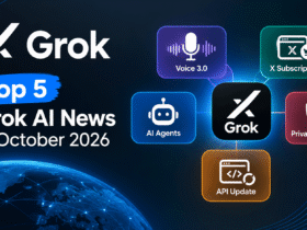 Top 5 Grok AI news updates in October 2026, including Voice 3.0, AI agents, X Subscription, privacy lawsuits, and API updates.