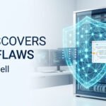 AI cybersecurity illustration showing PHP vulnerabilities, server protection, and a digital security shield.