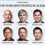 Top 10 wealthy people connected to AI companies in 2026, including Elon Musk, Jensen Huang and Dario Amodei.