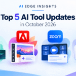 Top AI tool updates in October 2026 featuring OpenAI, Adobe, Zoom, and AI productivity tools.